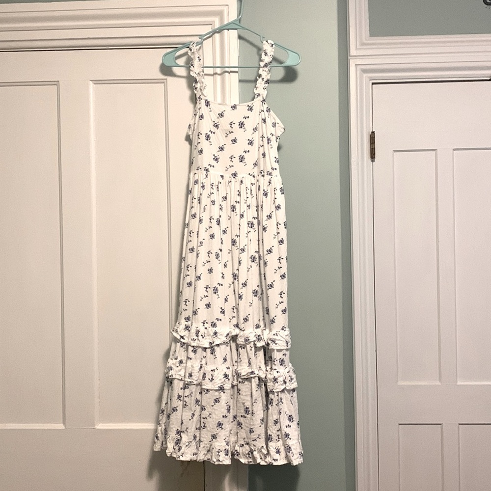 Universal Thread Floral Print Smocked Tiered Tank Dress - Small